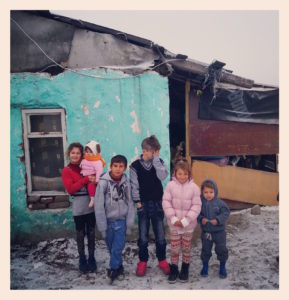 Some of the kids at their home, a shanty town where many of Arad's Roma live.