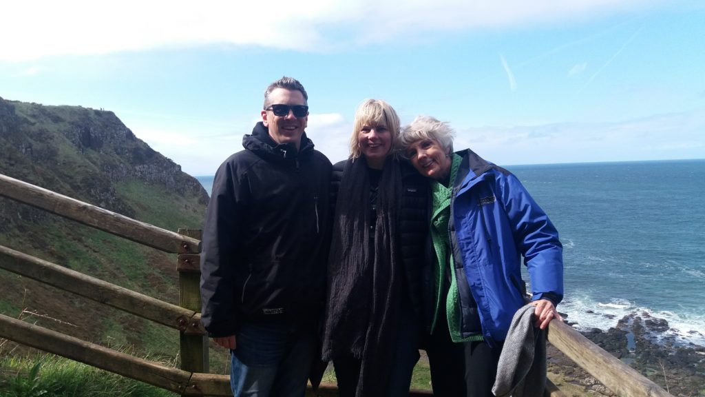 My mom and brother came right after surgery to make sure I was ok. After a few days' rest for me, we took them up north to the Giant's Causeway!